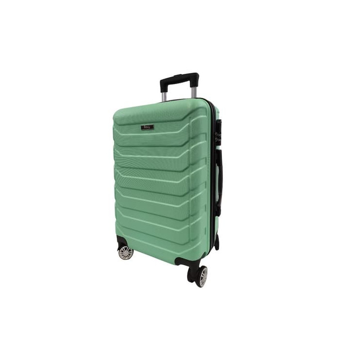 Bavy Cestovní kufr skořepinový 20" Ribs Light green