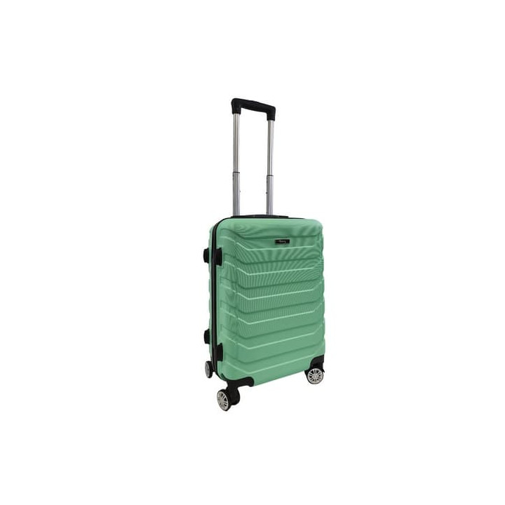 Bavy Cestovní kufr skořepinový 20" Ribs Light green