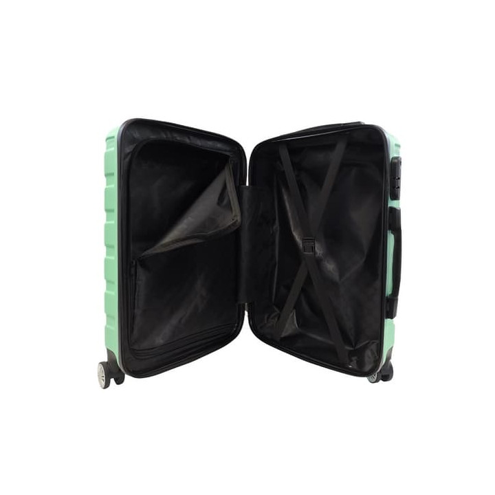 Bavy Cestovní kufr skořepinový 20" Ribs Light green