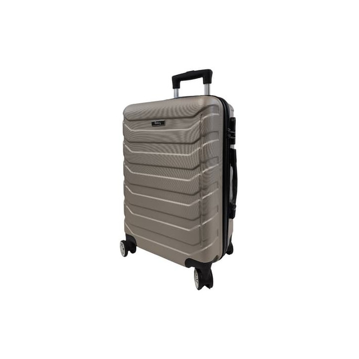 Bavy Cestovní kufr skořepinový 20" Ribs Gold beige