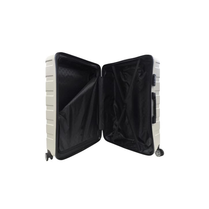 Bavy Cestovní kufr skořepinový 28" Ribs White