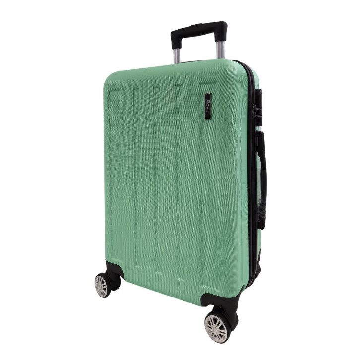 Bavy Cestovní kufr skořepinový 20" Stripes Light green