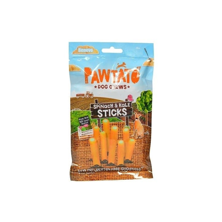 Benevo Odměna pro psy Pawtato Sticks Spinach & Kale 120g