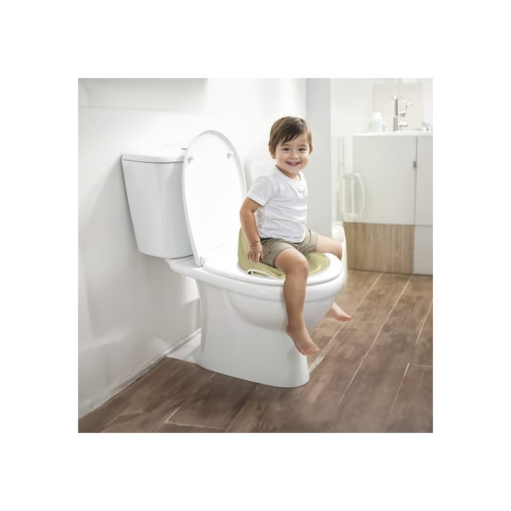 Protiskluzové sedátko na WC s vysokým opěradlem, světle zelená