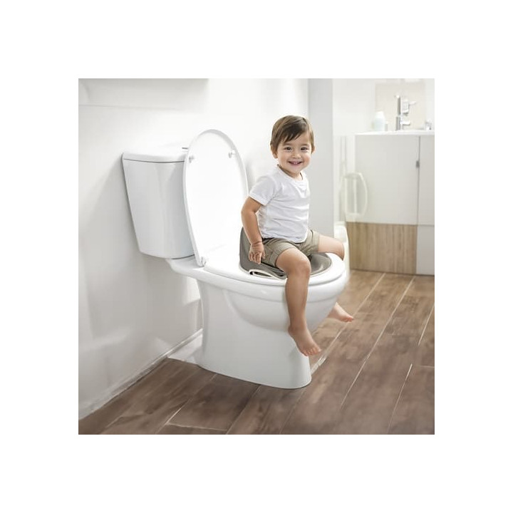 Protiskluzové sedátko na WC s vysokým opěradlem, šedá