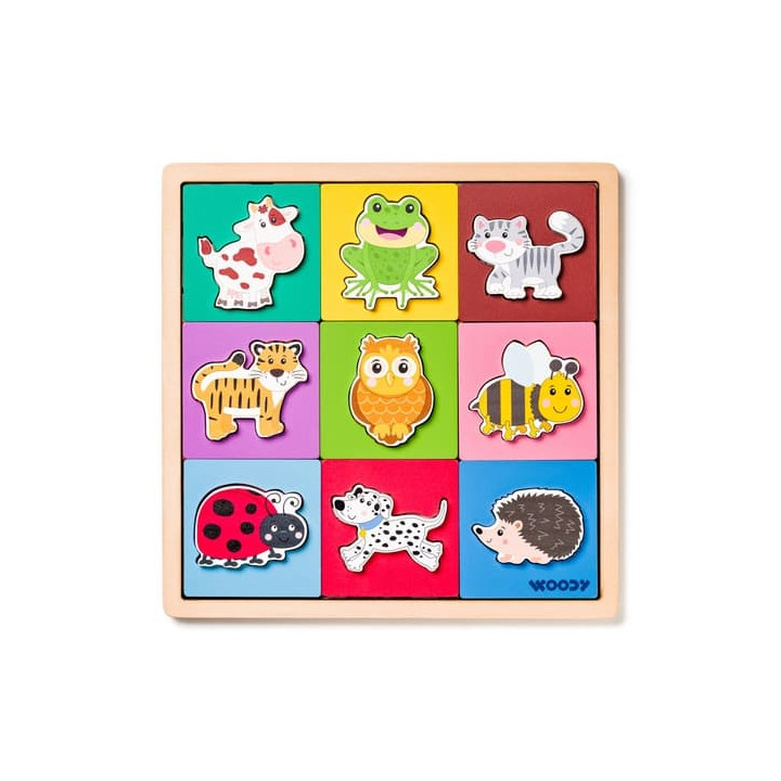 Puzzle se zvířátky, tvary-barva