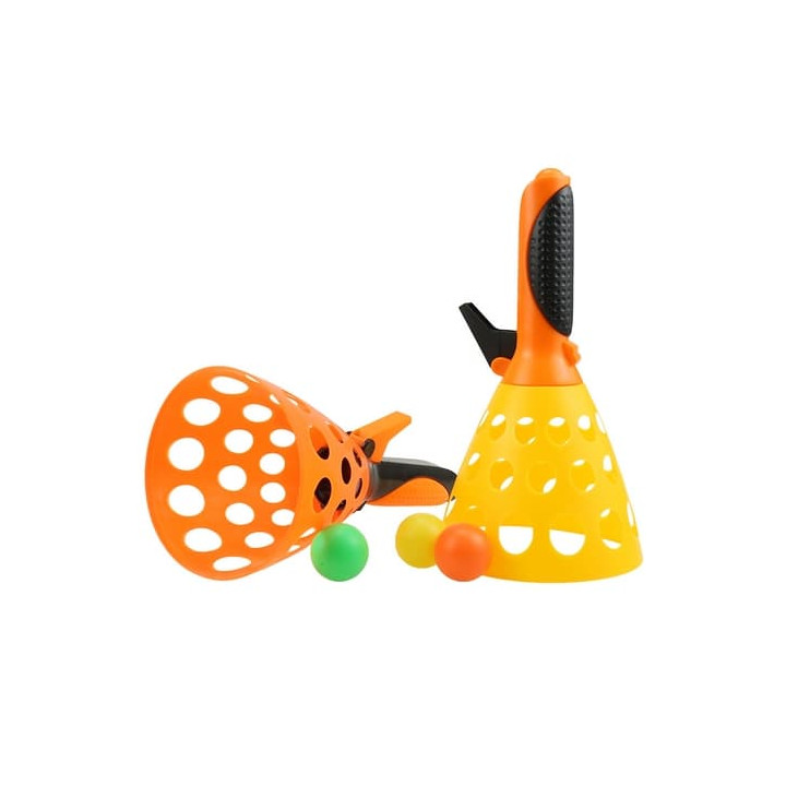 Venkovní hry - Vystřelovací míčky v síťce, 2 ks