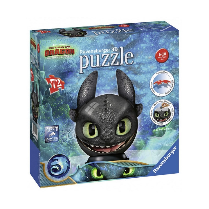 Puzzle-Ball Jak vycvičit draka 3: Bezzubka 72 dílků
