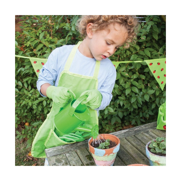 Bigjigs Toys Zahradní set nářadí v plátěné tašce zelený