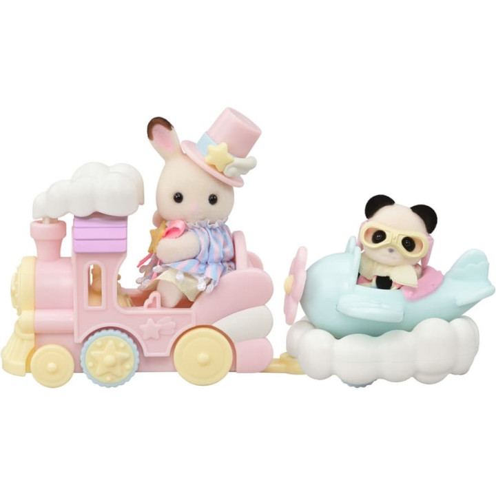 Sylvanian Families - Letadlo, vláček a baby figurky v zábavném parku