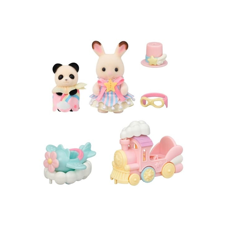 Sylvanian Families - Letadlo, vláček a baby figurky v zábavném parku