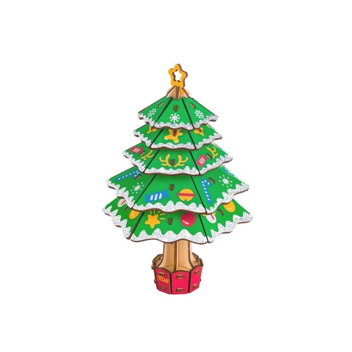 Woodcraft Dřevěné 3D puzzle Vánoční strom