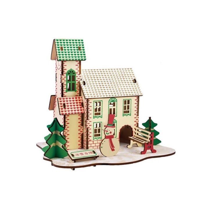 Woodcraft Dřevěné 3D puzzle Zimní dům