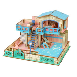 Woodcraft Dřevěné 3D puzzle Vila na ostrově Lembongon