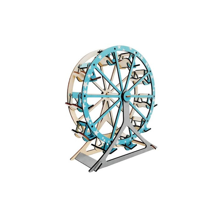 Woodcraft Dřevěné 3D puzzle Ruské kolo tyrkysové