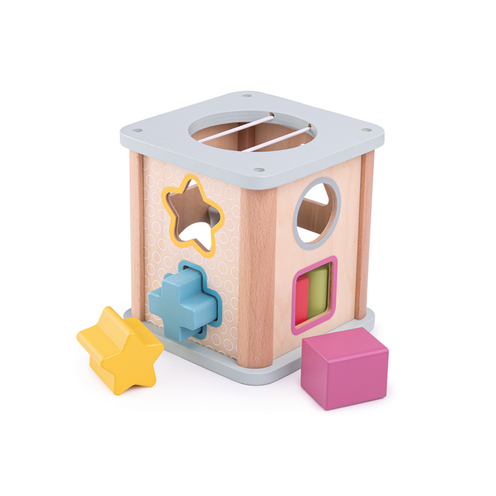 Bigjigs Toys Motorická kostka modrá