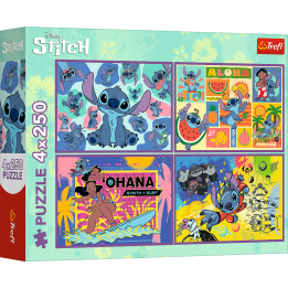 Puzzle 4 x 250 dílků Lilo and Stitch