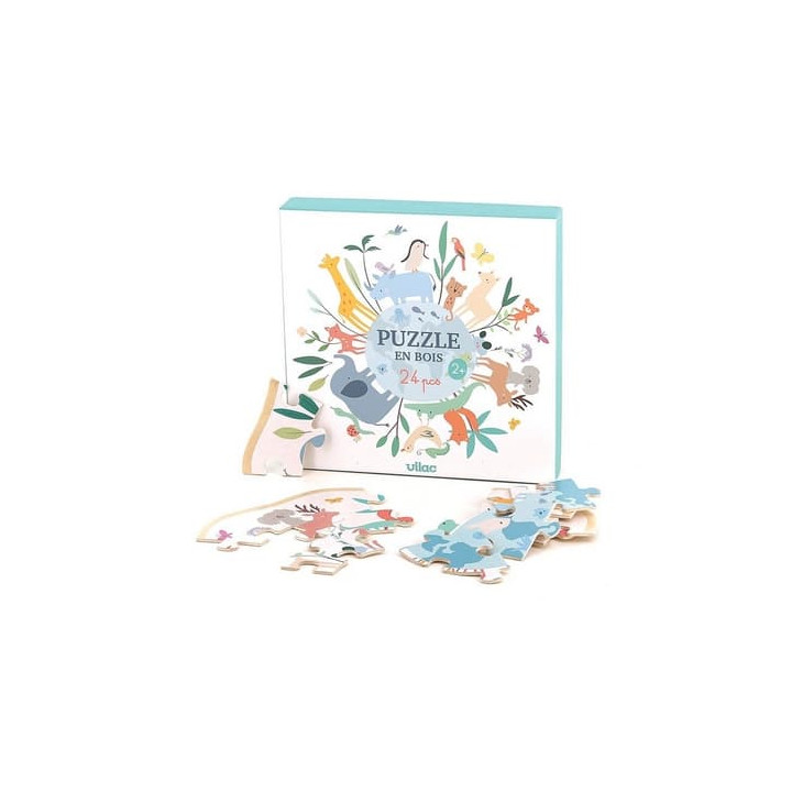 Vilac Kulaté 24dílné puzzle Svět od Sarah Betz