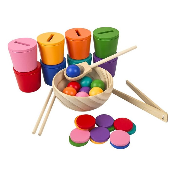 2Kids Toys Duhové kuličky, mince a kalíšky 8 barev