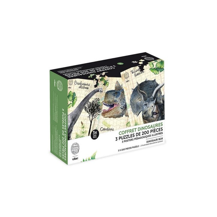 Vilac Sada 3 puzzle dinosaurů
