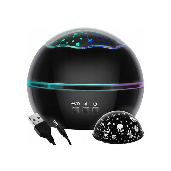 Projektor noční oblohy Deluxe černý