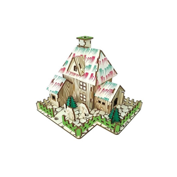 Woodcraft Dřevěné 3D puzzle Čarodějnická chýše