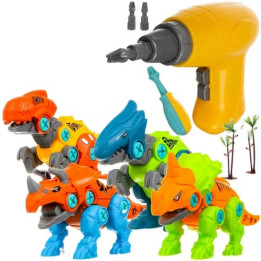 Stavebníce - šroubovací dinosauři, sada 4 v 1 se šroubovákem