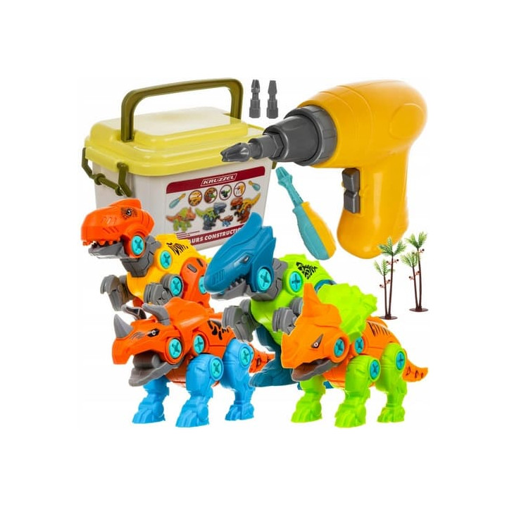 Stavebníce - šroubovací dinosauři, sada 4 v 1 se šroubovákem