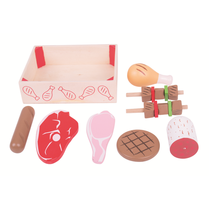 Bigjigs Toys Dřevěné uzeniny v krabičce