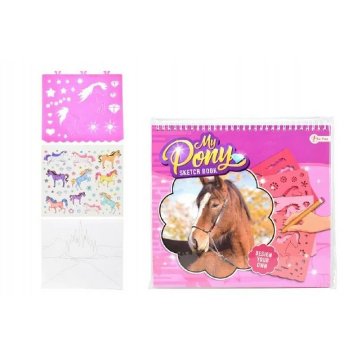 Kreativní blok s doplňky a šablonami My Pony" 26cm Sketch Book"