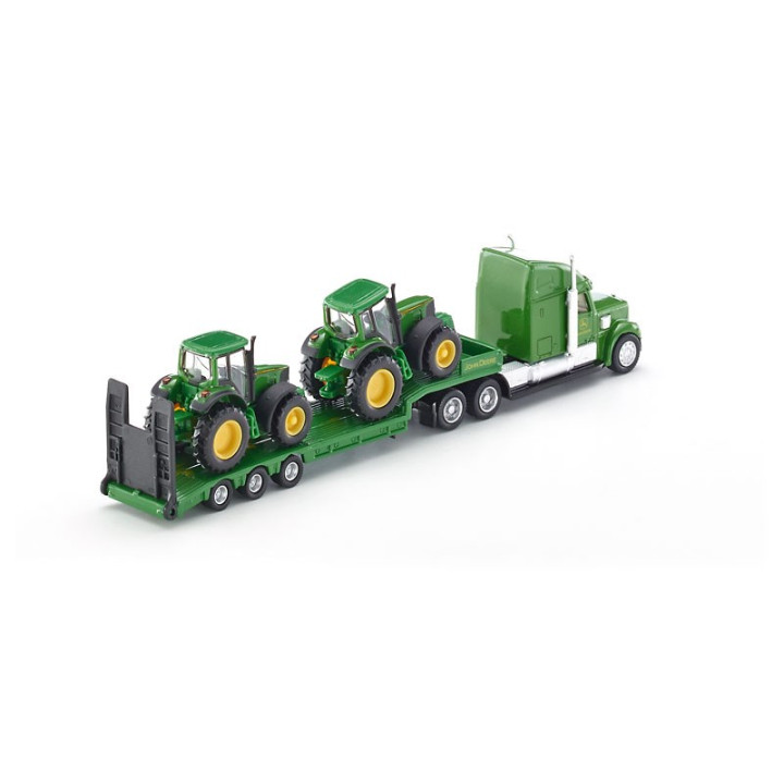 SIKU Farmer 1837 - Tahač s podvalníkem a traktory John Deere, měřítko 1:87
