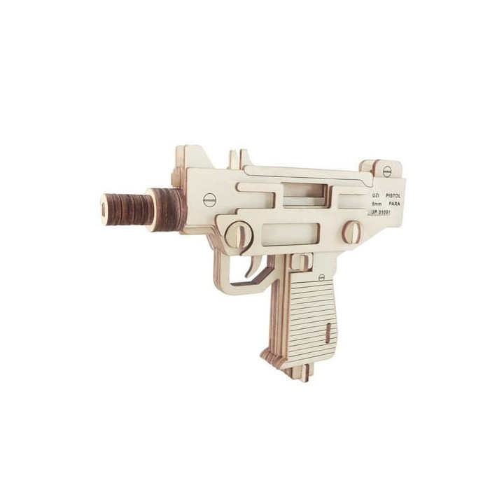 Woodcraft Dřevěné 3D puzzle Pistole UZI