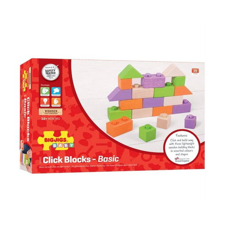 Bigjigs Baby Dřevěné Spojkostky - Basic set