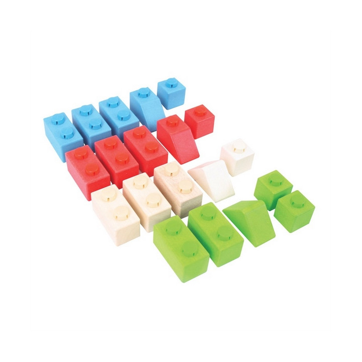Bigjigs Baby Dřevěné Spojkostky - Primary set