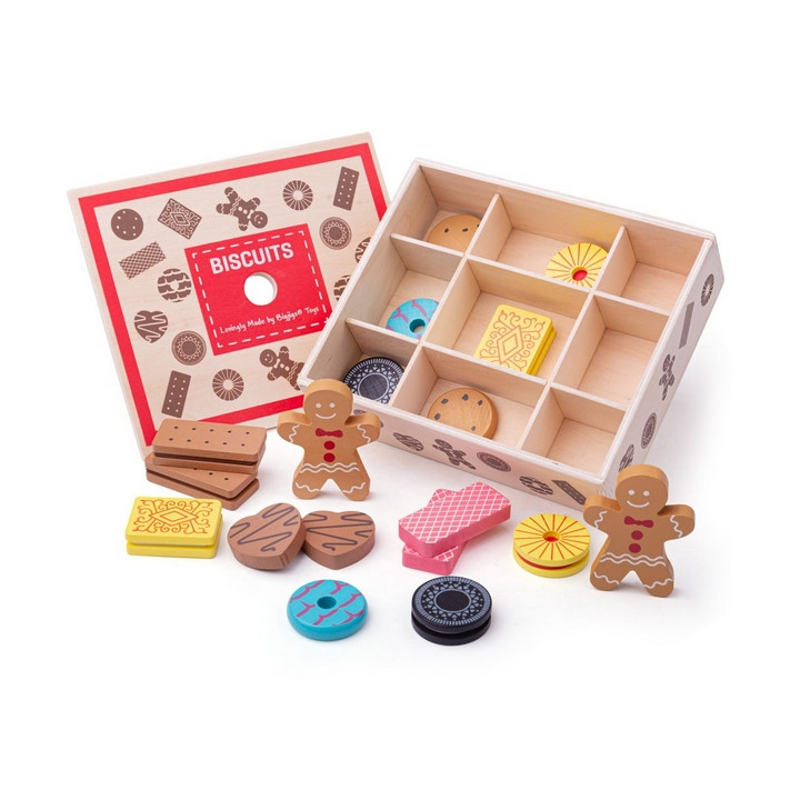 Bigjigs Toys Box s dřevěnými sušenkami