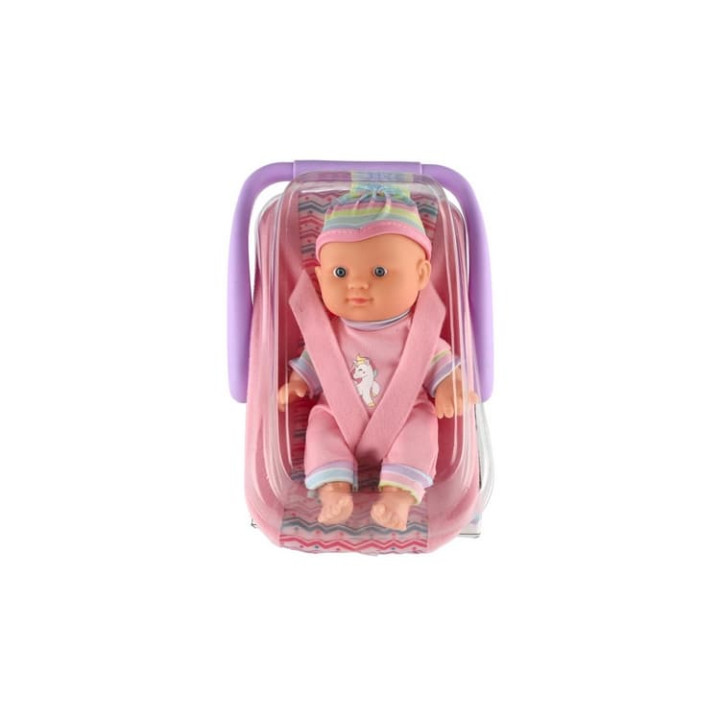 Panenka miminko 20 cm v nosítku/autosedačce