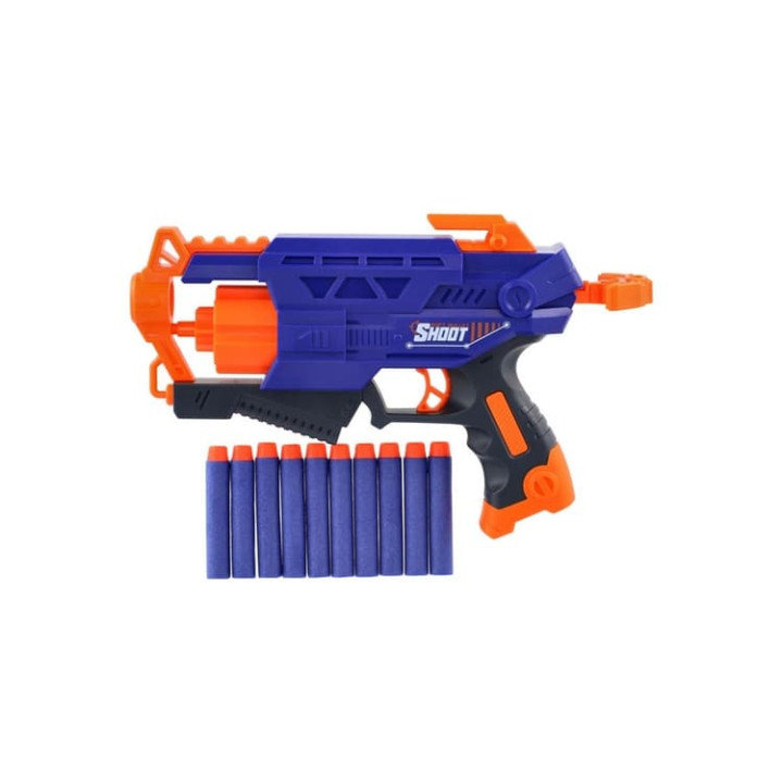 Pistole na pěnové náboje 28cm + 10 ks nábojů