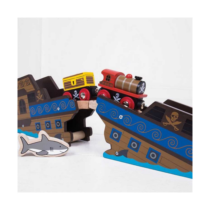 Bigjigs Rail Pirátský vlak + 3 koleje