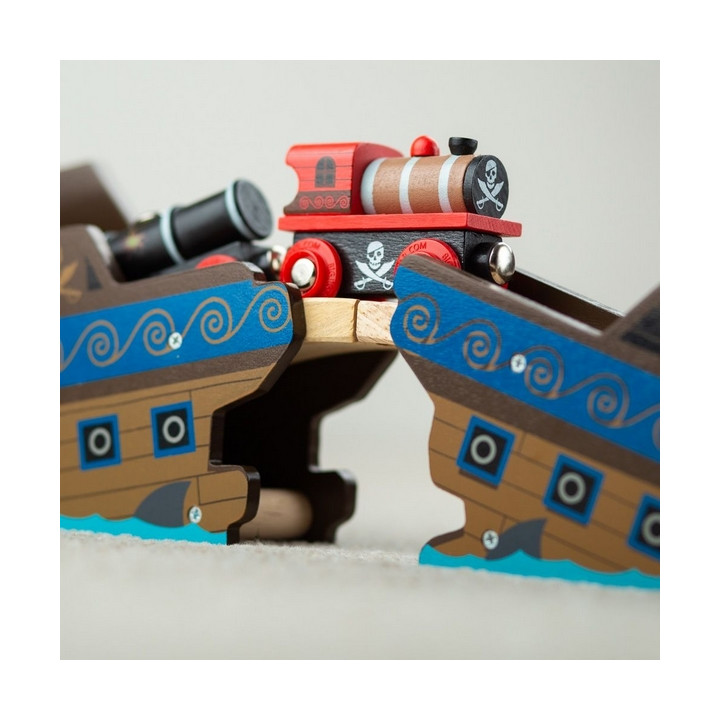 Bigjigs Rail Pirátský vlak + 3 koleje
