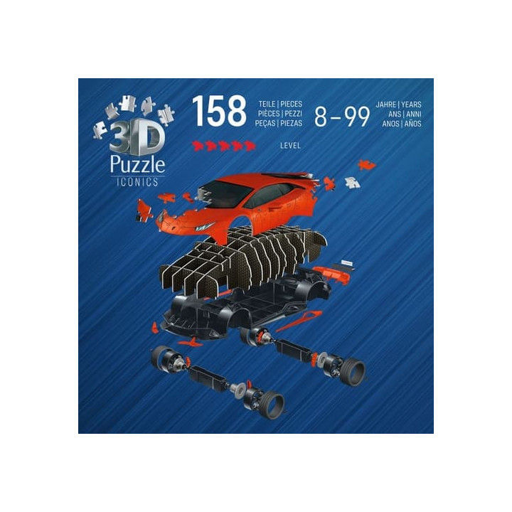 Iconics 3D puzzle Lamborghini Huracán Evo oranžové