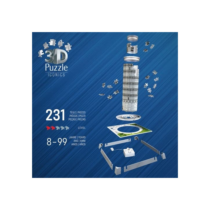 Iconics 3D puzzle Šikmá věž v Pise (Noční edice)