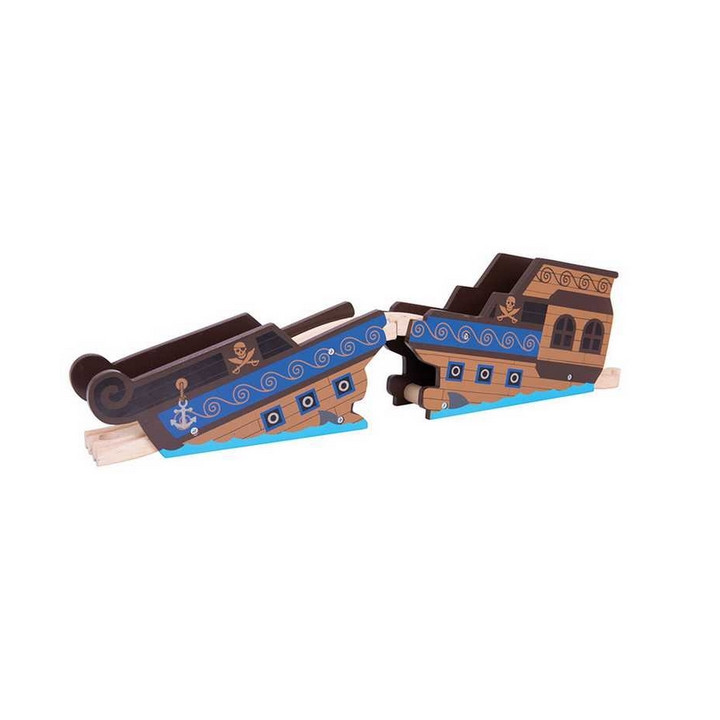 Bigjigs Rail Most vrak lodi