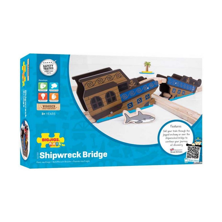 Bigjigs Rail Most vrak lodi