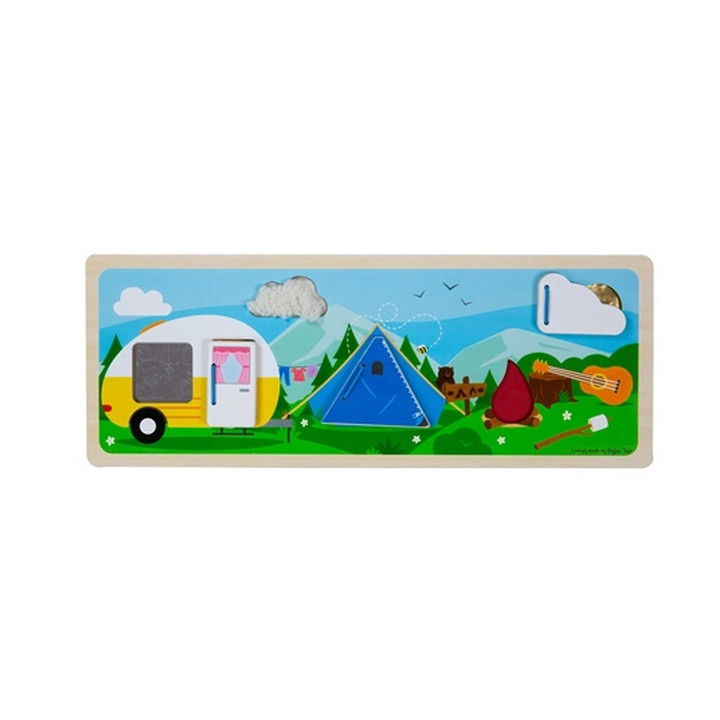 Bigjigs Toys Senzorické puzzle kempování v přírodě