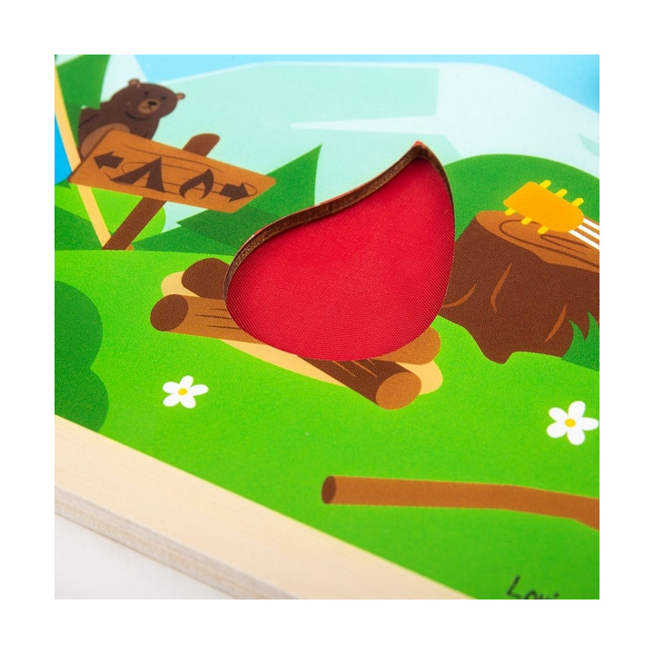 Bigjigs Toys Senzorické puzzle kempování v přírodě