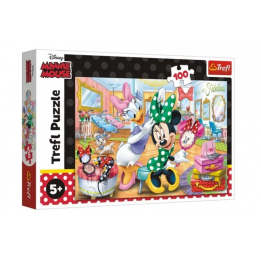 Puzzle Minnie Disney v salónu krásy 41x27,5cm 100 dílků v krabici 29x19x4cm