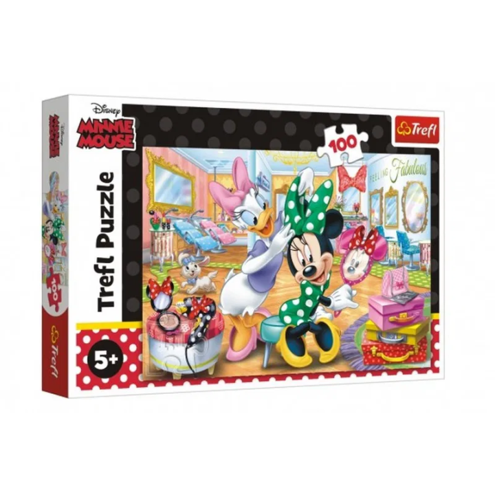 Puzzle Minnie Disney v salónu krásy 41x27,5cm 100 dílků v krabici 29x19x4cm
