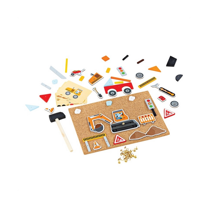 Bigjigs Toys Kreativní zatloukací hra doprava