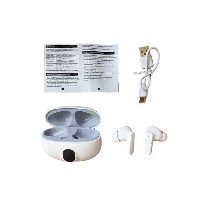 Bluetooth sluchátka s mikrofonem bílé