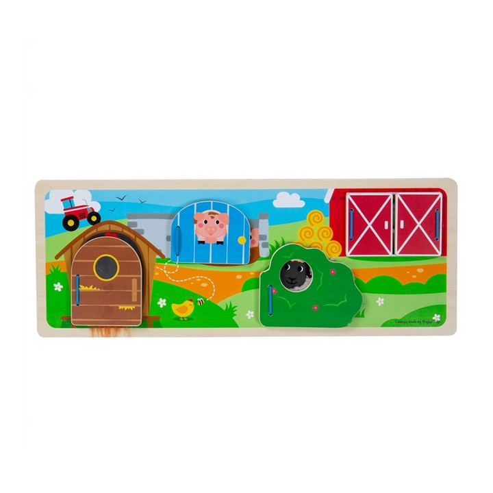 Bigjigs Toys Senzorické puzzle farma